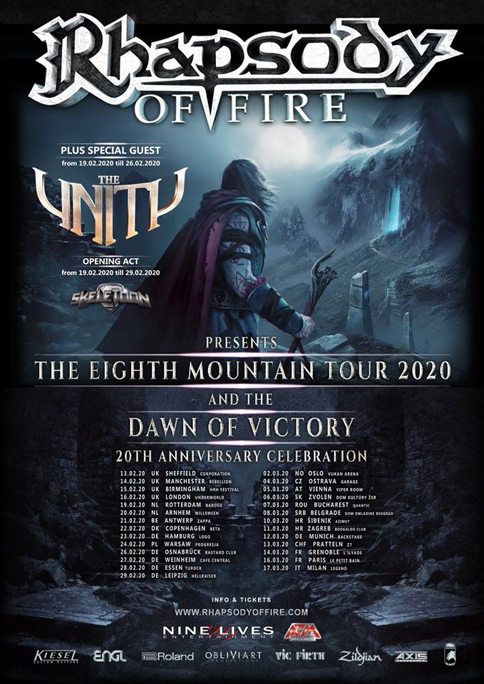 Rhapsody Of Fire The Eighth Mountain Tour 2020 Poster